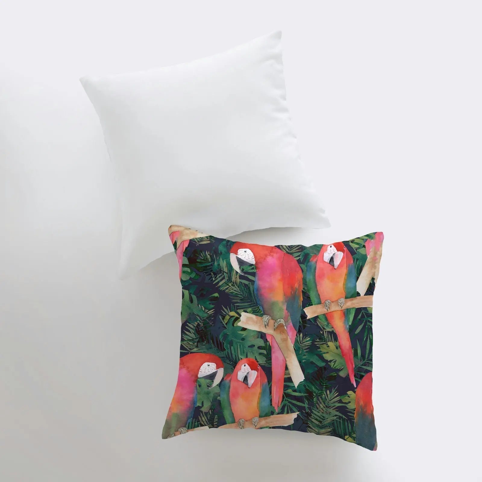 Parrots | Bird | Pillow Cover | Tropical | Beach Decor | Coastal Decor | Home Decor | Jungle Decor | Bedroom Decor | Living Room Decor by UniikPillows