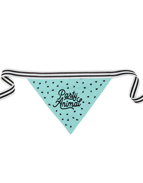 Load image into Gallery viewer, Party Animal Pet Bandana | In Blue With Printed Hearts Designs by The Bullish Store
