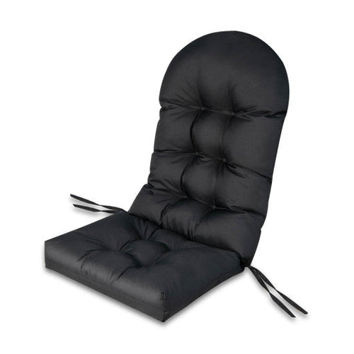 Load image into Gallery viewer, Patio Adirondack Chair Cushion with Fixing Straps and Seat Pad-Black
