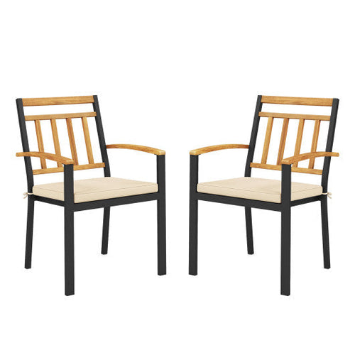 Load image into Gallery viewer, Set of 2 Patio Dining Chairs with Removable Padded Cushions-17 Inches

