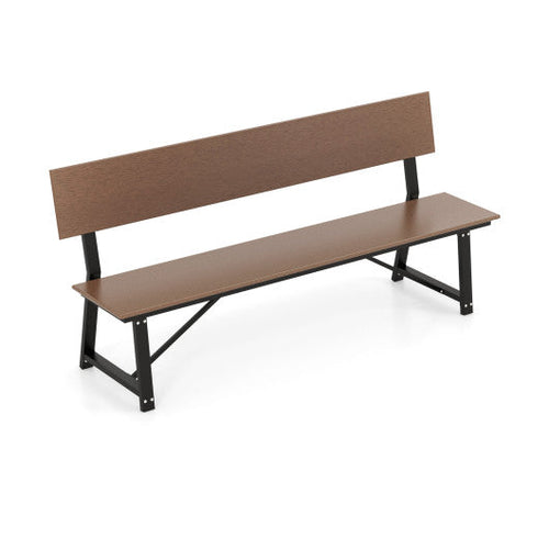 Load image into Gallery viewer, 72 Inch Extra Long Bench with All-Weather HDPE Seat &amp; Back for Yard Garden Porch-Brown

