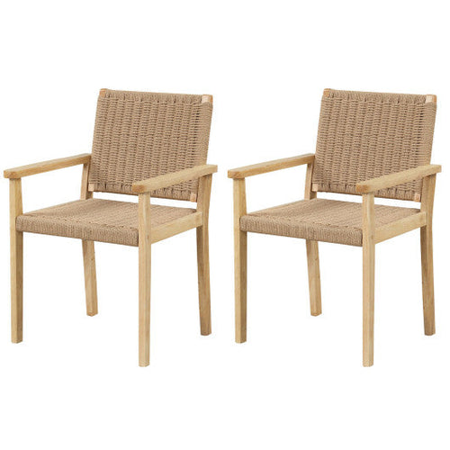 Load image into Gallery viewer, Indoor Outdoor Wood Chair Set of 2-Natural
