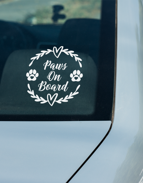 Load image into Gallery viewer, Paws On Board Heart Wreath Car Window Sticker by WinsterCreations™ Official Store

