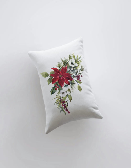 Load image into Gallery viewer, Peace Christmas Poinsettia Throw Pillow Cover| Peace Home Decor | Christmas Pillowcases | Christmas tree | Christmas Gifts | Room Decor by UniikPillows

