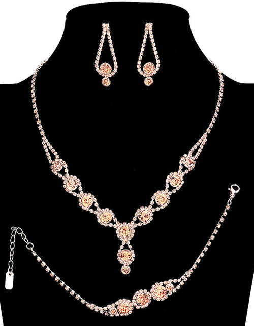 Load image into Gallery viewer, 3PCS Rhinestone Bubble Necklace Jewelry Set by Madeline Love

