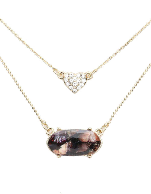 Load image into Gallery viewer, Heart Hexagon Bead Pendant Double Layered Necklace by Madeline Love
