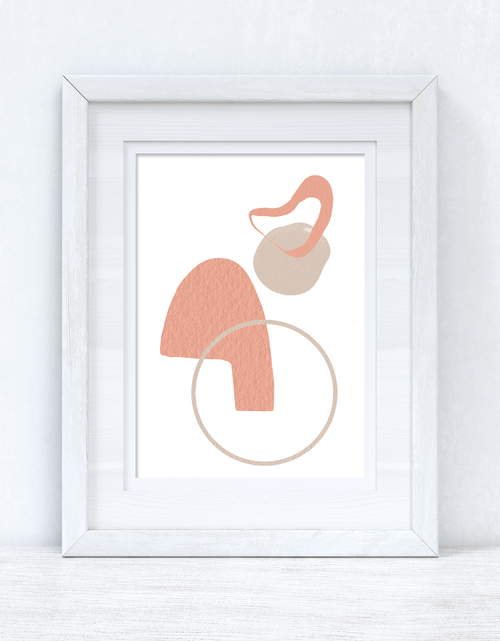 Load image into Gallery viewer, Peach Pink &amp; Beige Abstract 2 Colour Shapes Home Wall Decor Print by WinsterCreations™ Official Store
