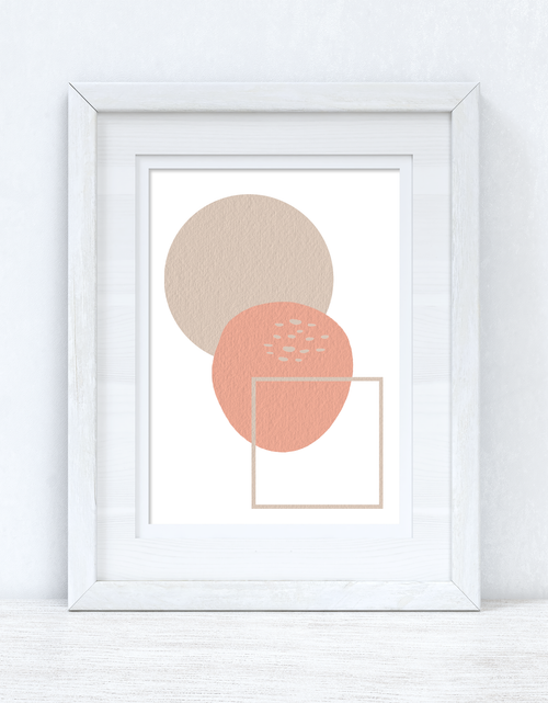 Load image into Gallery viewer, Peach Pink &amp; Beige Abstract 4 Colour Shapes Home Wall Decor Print by WinsterCreations™ Official Store
