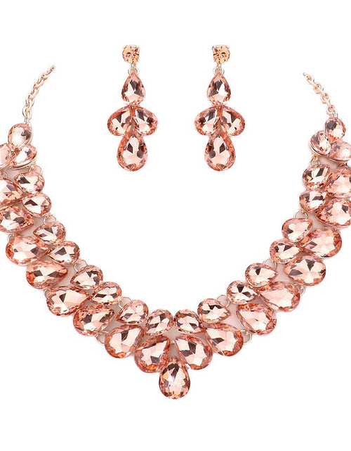 Load image into Gallery viewer, Teardrop Stone Cluster Evening Necklace by Madeline Love
