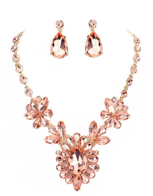 Load image into Gallery viewer, Teardrop Stone Cluster Evening Necklace by Madeline Love

