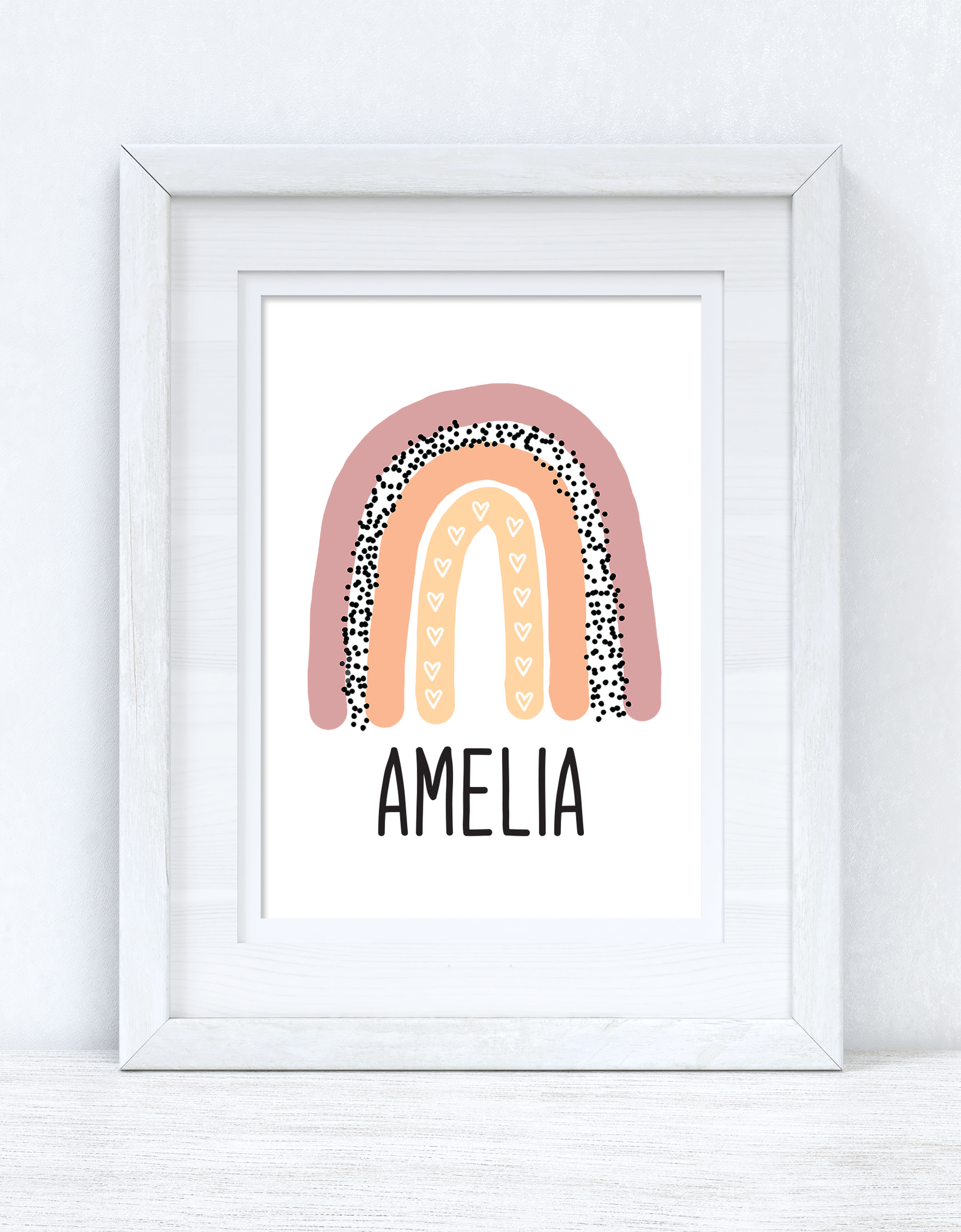 Peachy Pinks Rainbow Name Boho Children's Room Wall Bedroom Decor Print by WinsterCreations™ Official Store