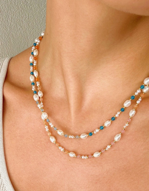 Load image into Gallery viewer, Eliza Pearl Pink Bead Necklace by Little Sky Stone

