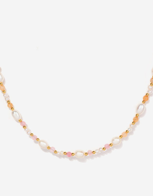 Load image into Gallery viewer, Eliza Pearl Pink Bead Necklace by Little Sky Stone
