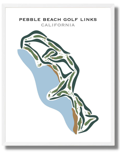 Load image into Gallery viewer, Pebble Beach Golf Links, California - Printed Golf Courses by Golf Course Prints
