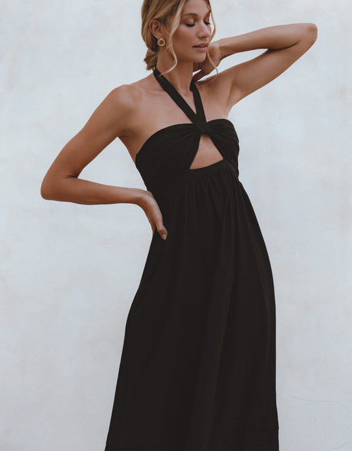 Load image into Gallery viewer, Penelope Halter Linen Maxi Dress by ELF

