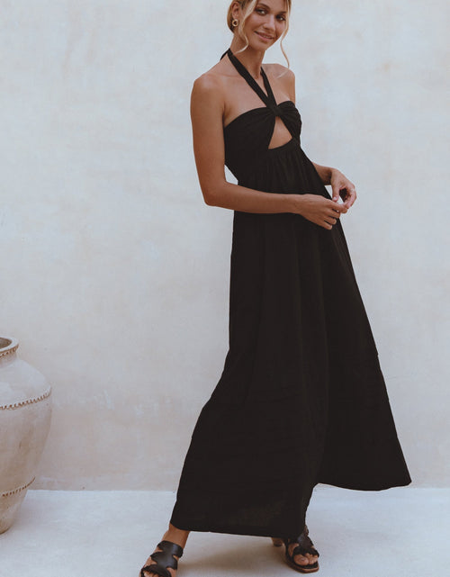Load image into Gallery viewer, Penelope Halter Linen Maxi Dress by ELF
