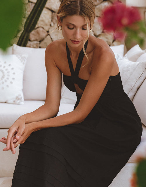 Load image into Gallery viewer, Penelope Halter Linen Maxi Dress by ELF
