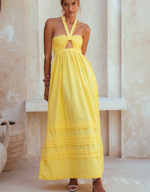 Load image into Gallery viewer, Penelope Halter Linen Maxi Dress by ELF
