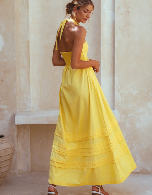 Load image into Gallery viewer, Penelope Halter Linen Maxi Dress by ELF
