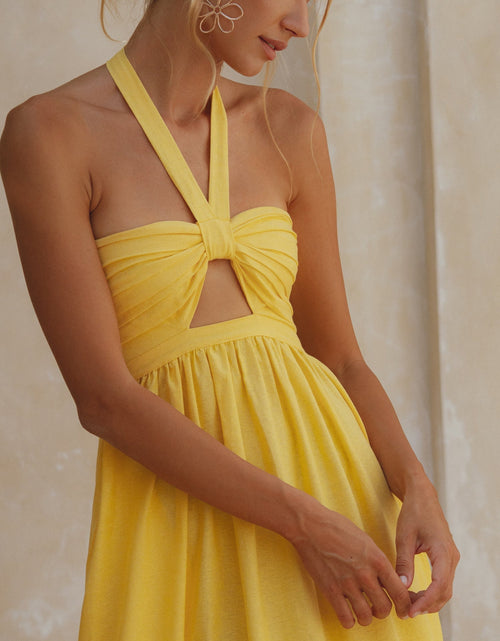 Load image into Gallery viewer, Penelope Halter Linen Maxi Dress by ELF
