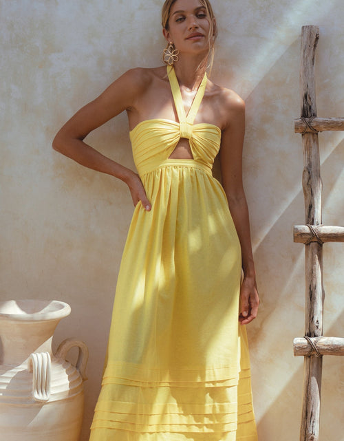 Load image into Gallery viewer, Penelope Halter Linen Maxi Dress by ELF
