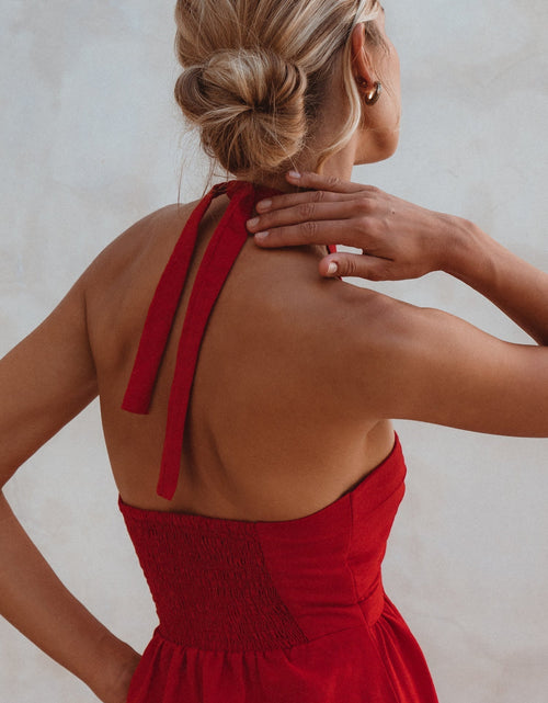 Load image into Gallery viewer, Penelope Halter Linen Maxi Dress by ELF
