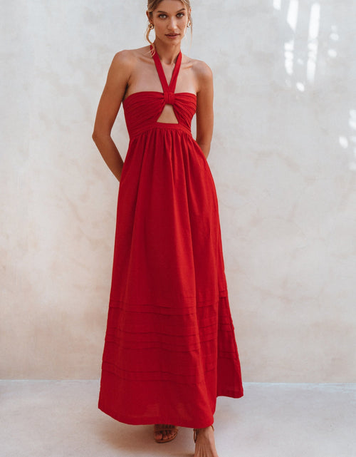 Load image into Gallery viewer, Penelope Halter Linen Maxi Dress by ELF
