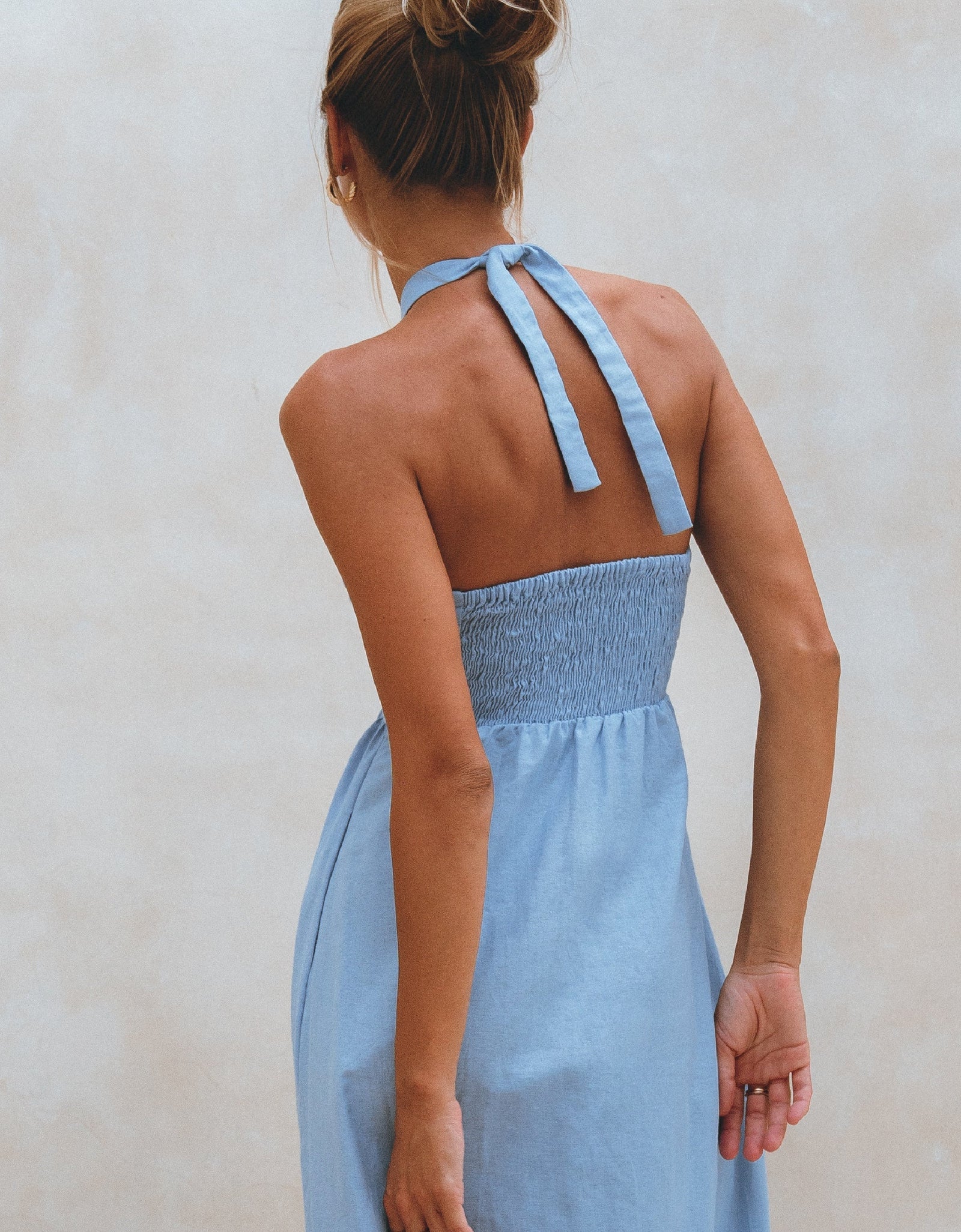 Penelope Halter Linen Maxi Dress by ELF