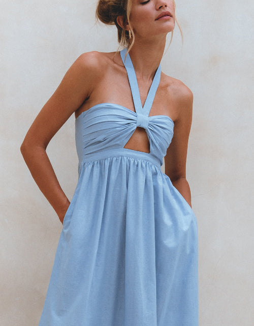 Load image into Gallery viewer, Penelope Halter Linen Maxi Dress by ELF
