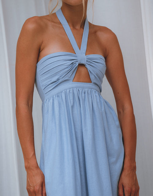 Load image into Gallery viewer, Penelope Halter Linen Maxi Dress by ELF
