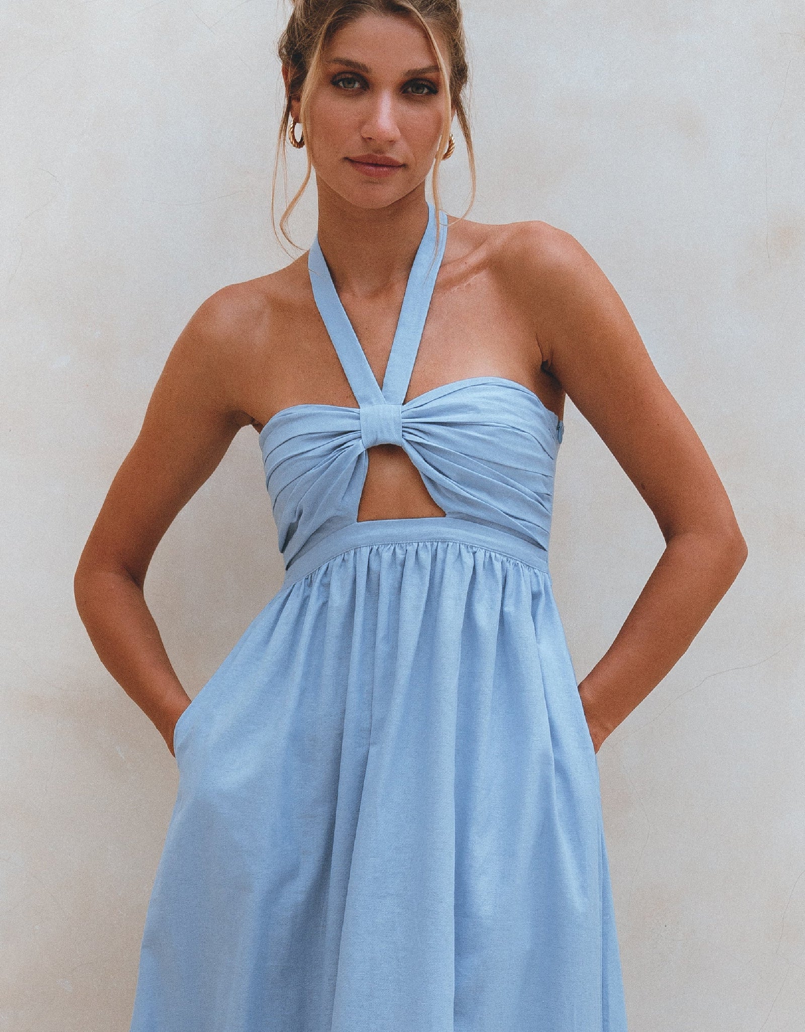Penelope Halter Linen Maxi Dress by ELF