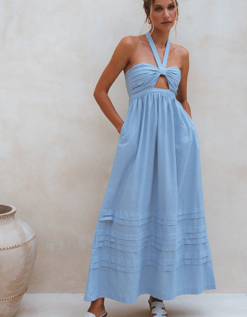 Load image into Gallery viewer, Penelope Halter Linen Maxi Dress by ELF
