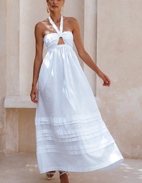 Load image into Gallery viewer, Penelope Halter Linen Maxi Dress by ELF
