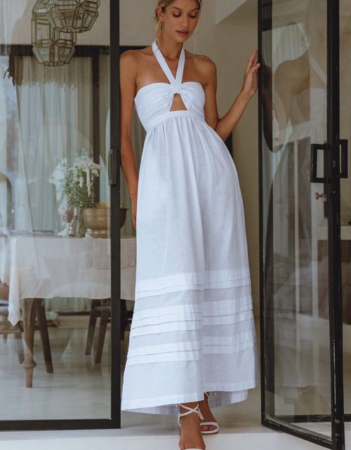 Load image into Gallery viewer, Penelope Halter Linen Maxi Dress by ELF
