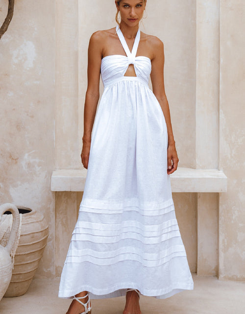 Load image into Gallery viewer, Penelope Halter Linen Maxi Dress by ELF
