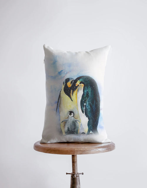 Load image into Gallery viewer, Penguin | 12x18 | Pillow Cover | Penguin Bird |  Bird Lover | Penguin Gift | Throw Pillow | Decor | Gift for her | Accent Pillow Covers by UniikPillows
