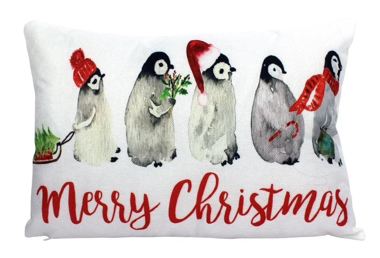 Penguin Merry Christmas | Home Decor | Throw Pillow | Room Decor | Home Decor | Bedroom Decor | Christmas Home Decor | Cute Home Decor by UniikPillows