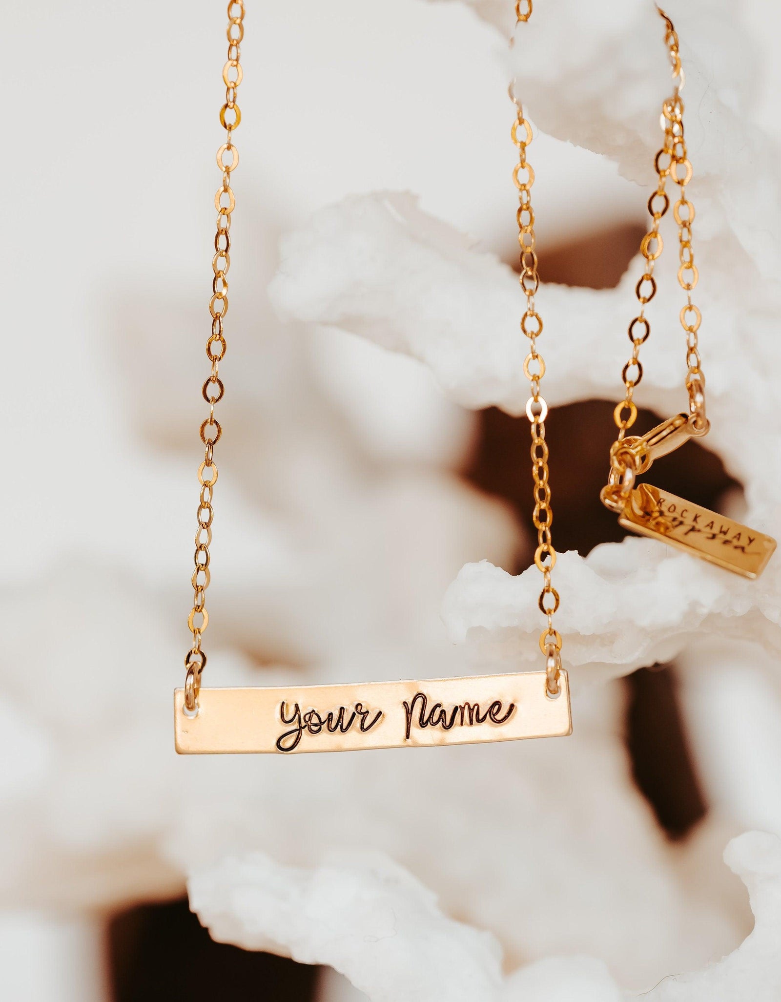 Personalized Name Bar Necklace by Salt and Sparkle