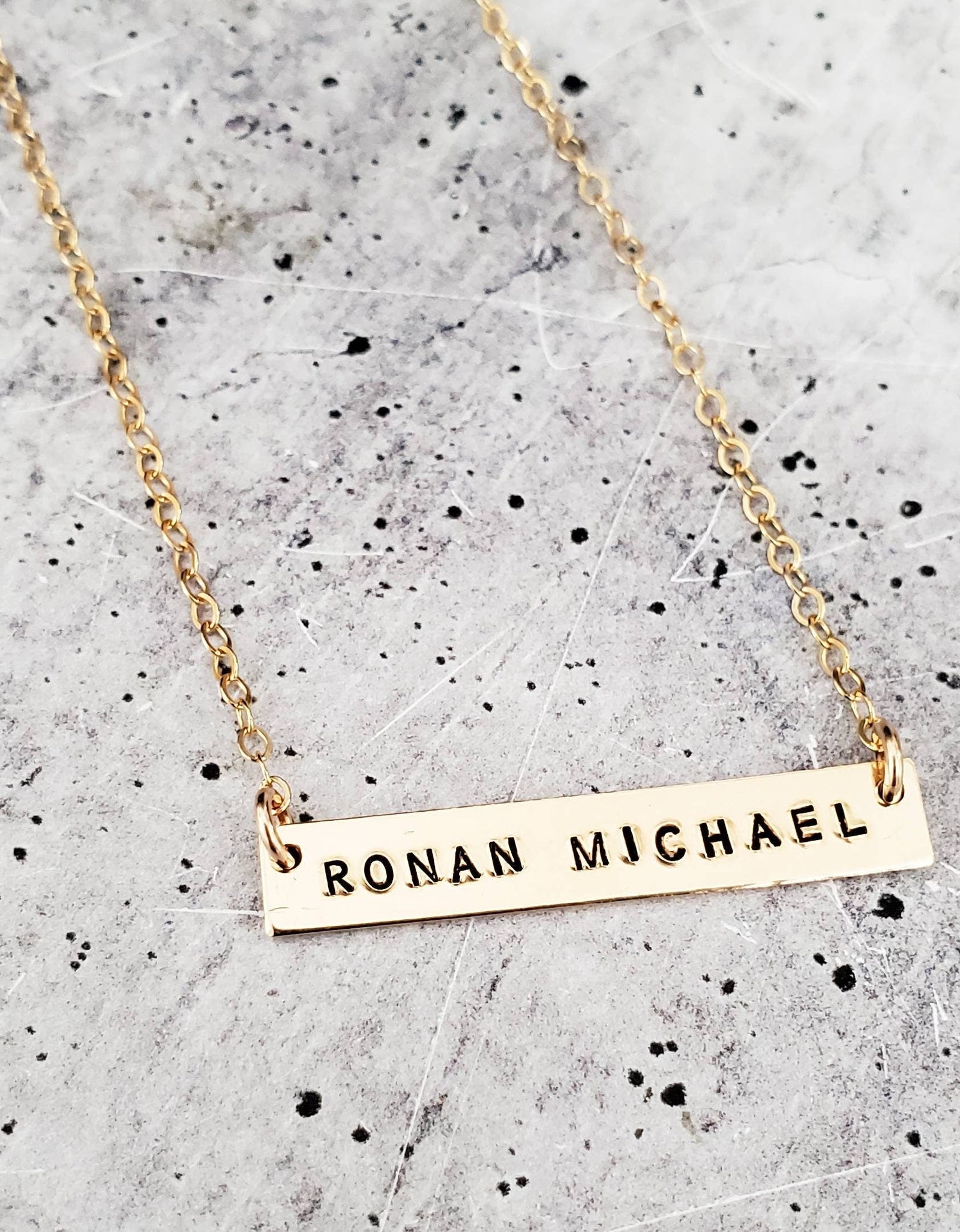Personalized Name Bar Necklace by Salt and Sparkle