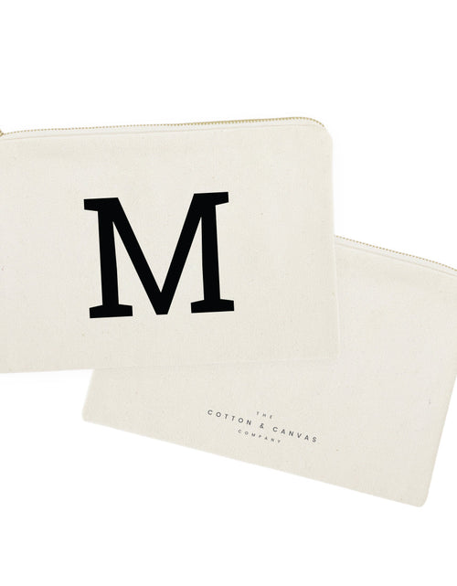 Load image into Gallery viewer, Personalized Modern Monogram Cosmetic Bag and Travel Make Up Pouch by The Cotton &amp; Canvas Co.
