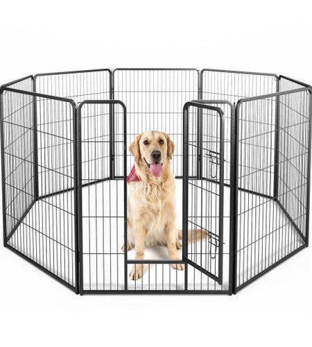 8 Panel 40 Inch Height Pet Fence Indoor Outdoor-40 inches