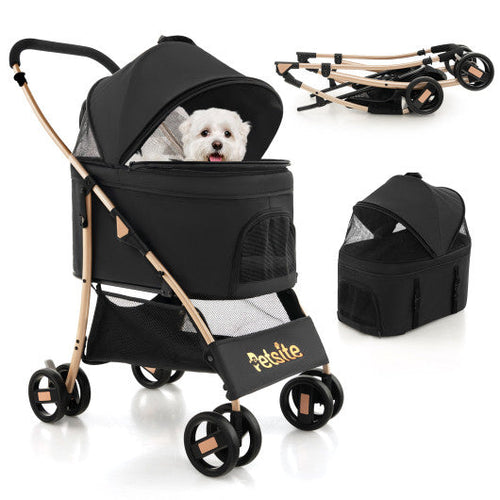 Load image into Gallery viewer, 3-In-1 Pet Stroller with Removable Car Seat Carrier-Black

