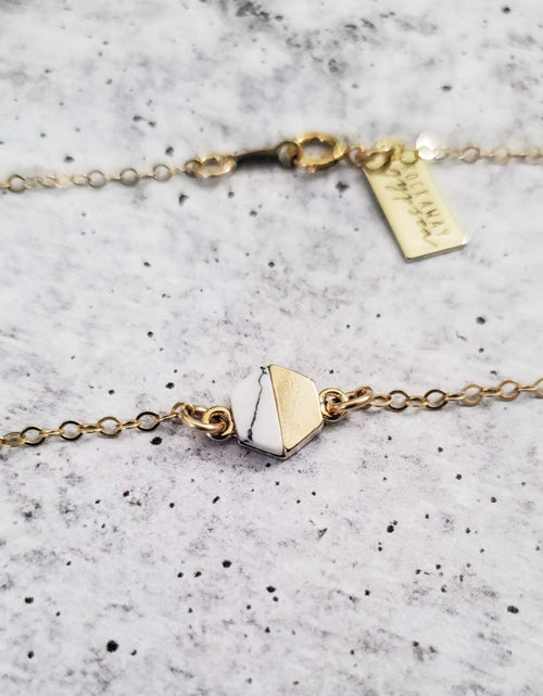 Load image into Gallery viewer, Petite Hexagon Howlite Necklace by Salt and Sparkle

