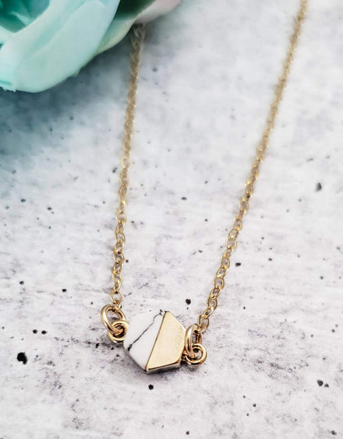 Load image into Gallery viewer, Petite Hexagon Howlite Necklace by Salt and Sparkle
