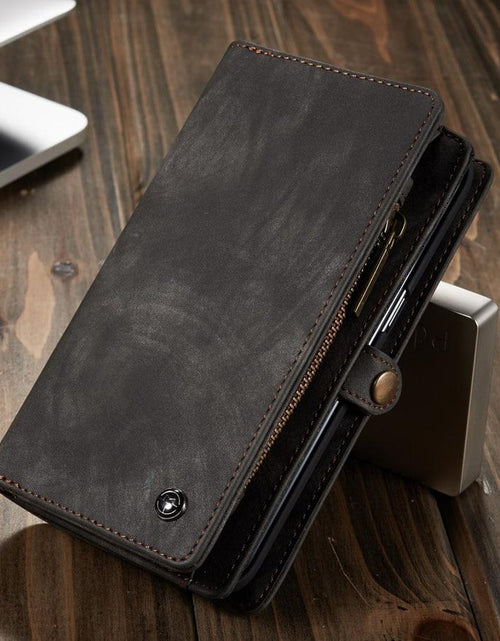Load image into Gallery viewer, Luxury Leather Phone Wallet with Card Holders For Samsung Galaxy S7 Edge S8 S9 S10 Plus S10E note 8 9 10 Pro with Detachable Leather Magnet Case by Js House
