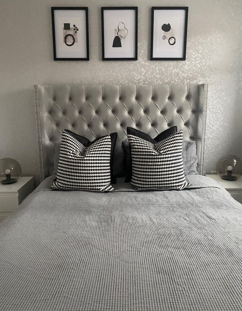 Load image into Gallery viewer, Silver Grey Black Abstract 3 Colour Shapes Home Wall Decor Print by WinsterCreations™ Official Store
