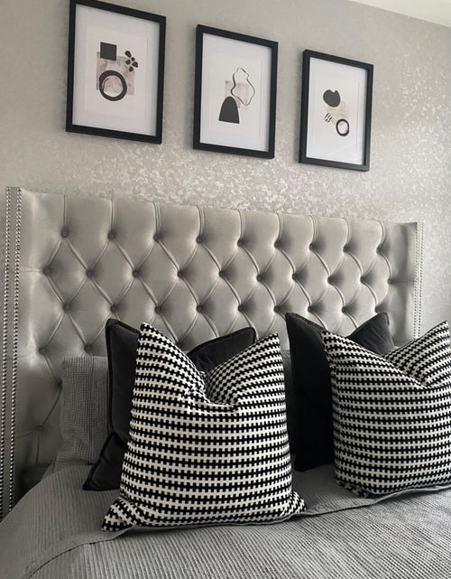 Load image into Gallery viewer, Silver Grey Black Abstract 2 Colour Shapes Home Wall Decor Print by WinsterCreations™ Official Store
