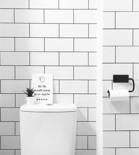10/10 Would Poop Here Again Funny Bathroom Wall Decor Print by WinsterCreations™ Official Store
