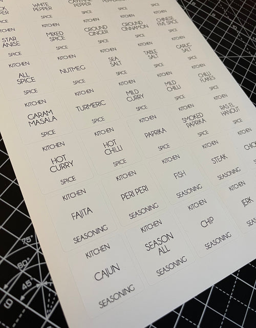 Load image into Gallery viewer, Kitchen Spices &amp; Seasonings Waterproof White Sticker Bundle Fine Font - 3.5cm x 3.5cm / 35 Labels by WinsterCreations™ Official Store
