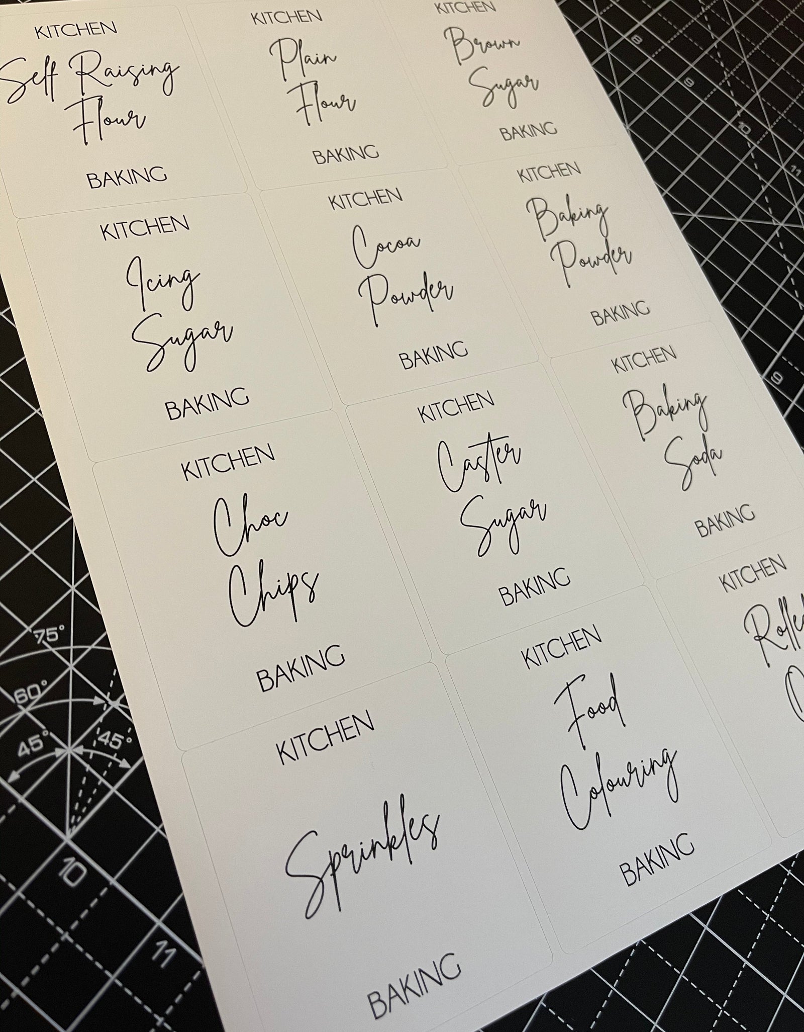 Baking Waterproof White Sticker Bundle Fancy Font - 6.35cm x 7.2cm / 12 Labels by WinsterCreations™ Official Store